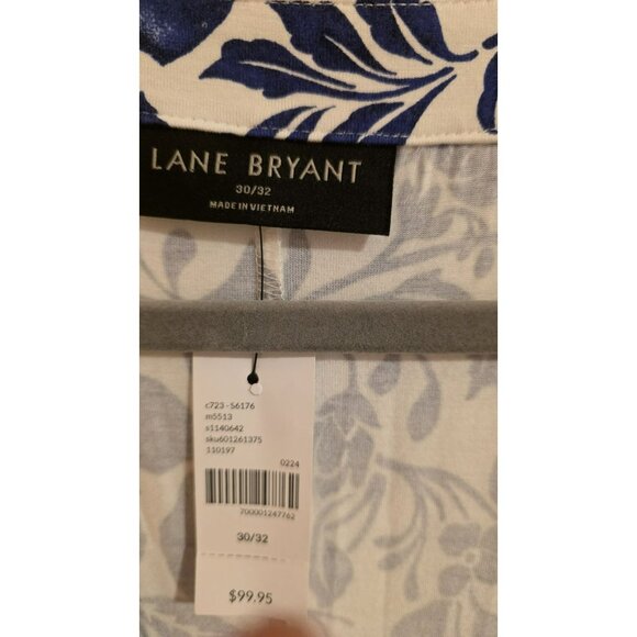 Lane Bryant Maxi Dress Plus Size 30 32 5X Blue White NWT Floral Flowers - Picture 4 of 9